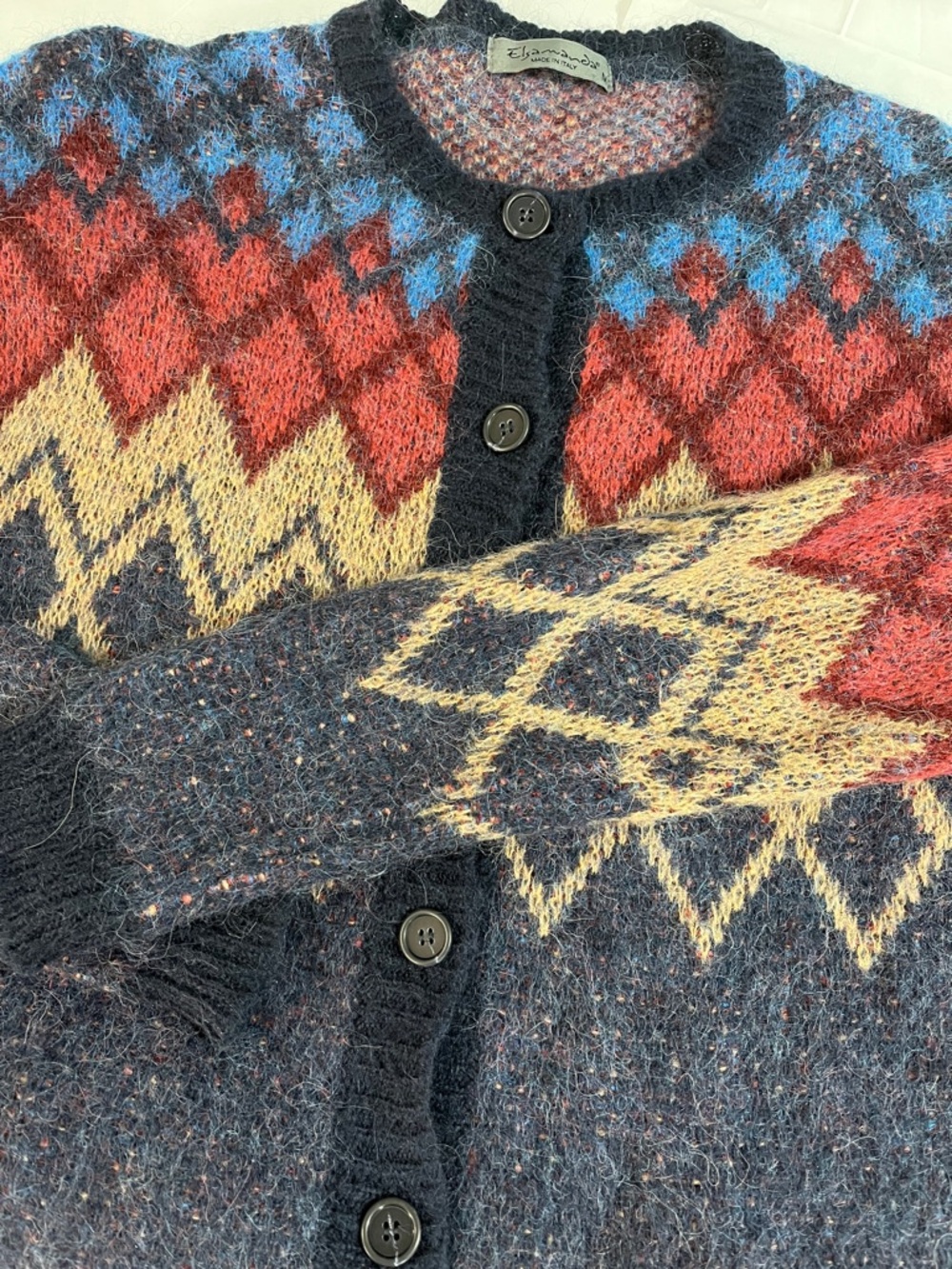 Elsamanda made in Italy Mohair Alpaca Blend Cardigan Sweater Medium soft